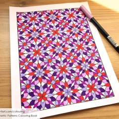 Geometric Patterns Colouring Book - Coloured Page