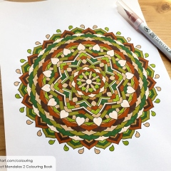 Abstract Mandalas 2 Colouring Book - Coloured Page