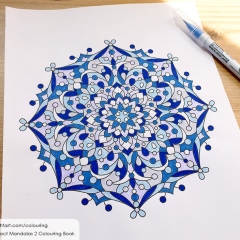 Abstract Mandalas 2 Colouring Book - Coloured Page