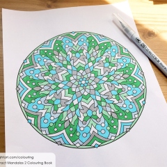 Abstract Mandalas 2 Colouring Book - Coloured Page