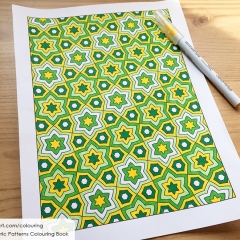 Geometric Patterns Colouring Book - Coloured Page