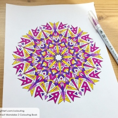 Abstract Mandalas 2 Colouring Book - Coloured Page