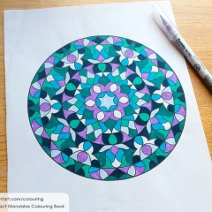 Abstract Mandalas Colouring Book - Coloured Page