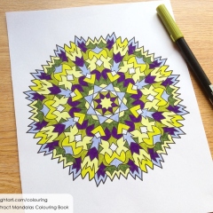 Abstract Mandalas Colouring Book - Coloured Page