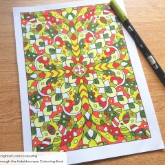 Through the Kaleidoscope Colouring Book - Coloured Page