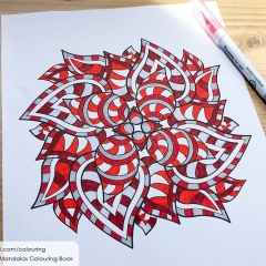 Abstract Mandalas Colouring Book - Coloured Page