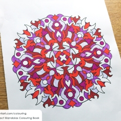 Abstract Mandalas Colouring Book - Coloured Page