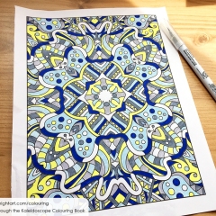 Kaleidoscope colouring page