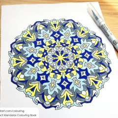 Abstract mandala coloured page