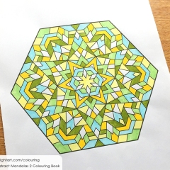 Abstract mandala coloured page