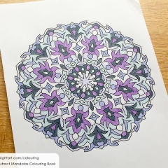 Abstract mandala coloured page