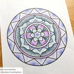 Abstract mandala coloured page