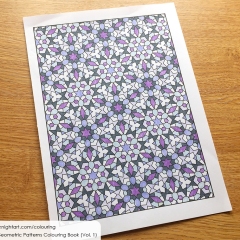 Geometric pattern colouring page