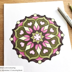 Abstract mandala coloured page