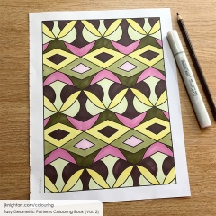 Easy geometric pattern colouring page