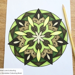 Abstract mandala coloured page