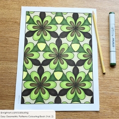 Easy geometric pattern colouring page