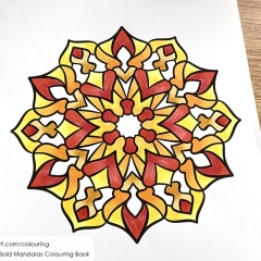 Abstract mandala coloured page