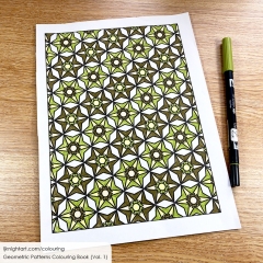 Geometric pattern colouring page