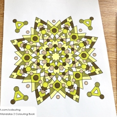 Abstract mandala coloured page