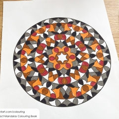 Abstract mandala coloured page