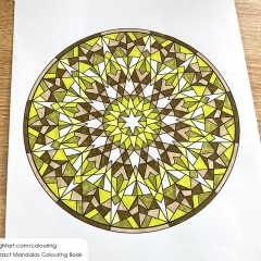 Abstract mandala coloured page