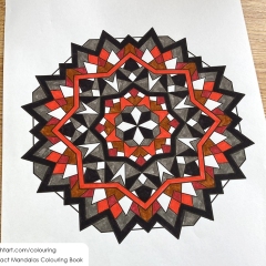 Abstract mandala coloured page