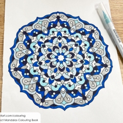 Abstract mandala coloured page