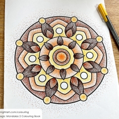 Abstract mandala coloured page