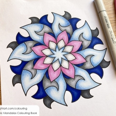 Abstract mandala coloured page