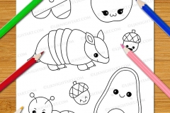 Cute & Easy Kawaii Alphabet Colouring Book - Preview