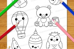 Cute & Easy Kawaii Alphabet Colouring Book - Preview