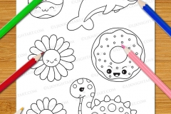 Cute & Easy Kawaii Alphabet Colouring Book - Preview