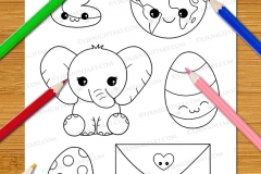 Cute & Easy Kawaii Alphabet Colouring Book - Preview