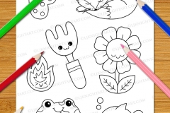 Cute & Easy Kawaii Alphabet Colouring Book - Preview