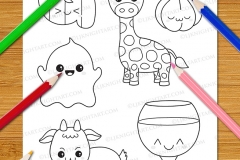 Cute & Easy Kawaii Alphabet Colouring Book - Preview