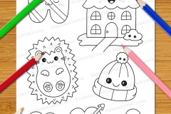 Cute & Easy Kawaii Alphabet Colouring Book - Preview