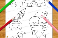 Cute & Easy Kawaii Alphabet Colouring Book - Preview