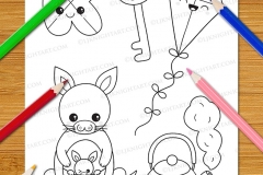 Cute & Easy Kawaii Alphabet Colouring Book - Preview