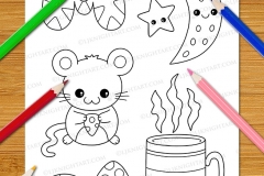 Cute & Easy Kawaii Alphabet Colouring Book - Preview