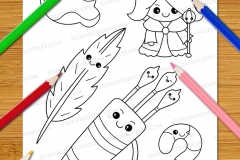 Cute & Easy Kawaii Alphabet Colouring Book - Preview