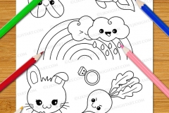 Cute & Easy Kawaii Alphabet Colouring Book - Preview