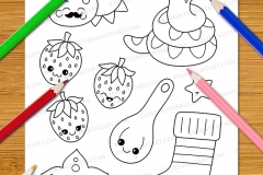 Cute & Easy Kawaii Alphabet Colouring Book - Preview