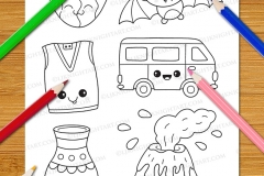 Cute & Easy Kawaii Alphabet Colouring Book - Preview