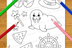 Cute & Easy Kawaii Alphabet Colouring Book - Preview