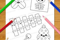 Cute & Easy Kawaii Alphabet Colouring Book - Preview