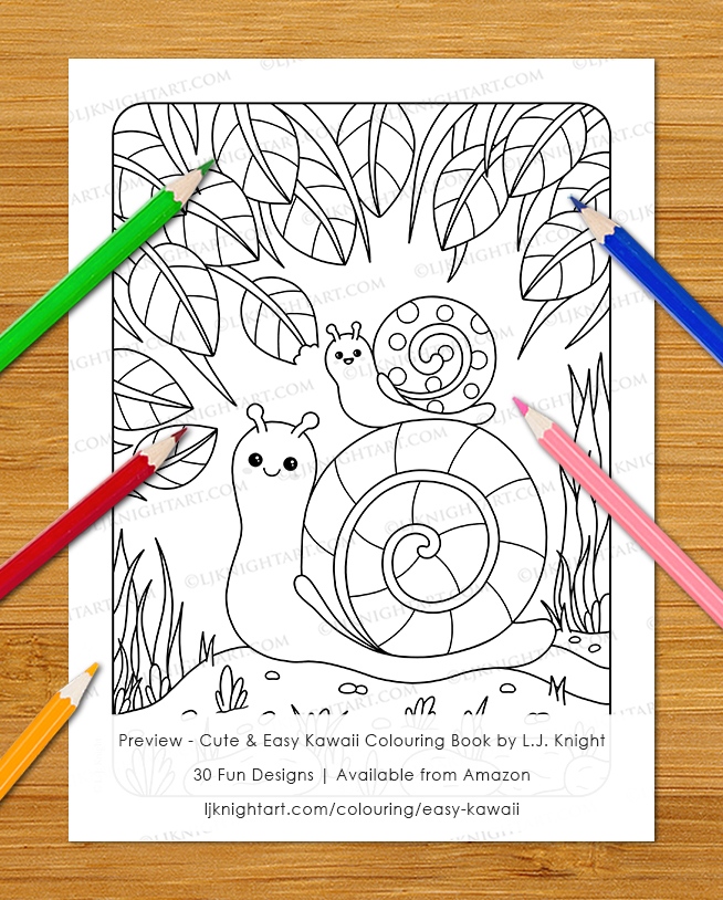 Kawaii Cute Coloring Book Set W/Color Pencils & 150 Stickers By Bookoli UK  New!