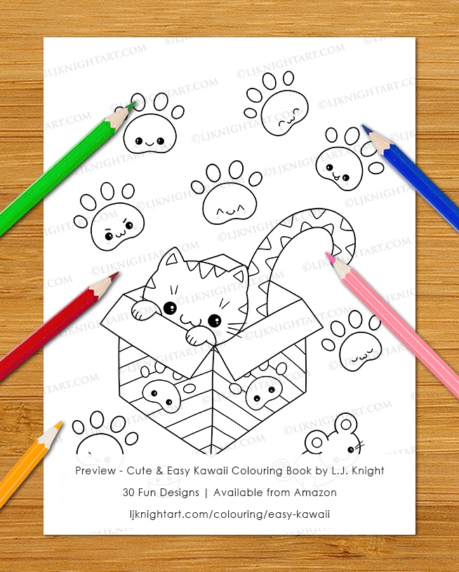 Kawaii Cute Coloring Book Set W/Color Pencils & 150 Stickers By Bookoli UK  New!