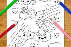 Cute & Easy Kawaii Colouring Book - Preview