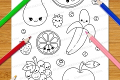 Cute & Easy Kawaii Colouring Book - Preview